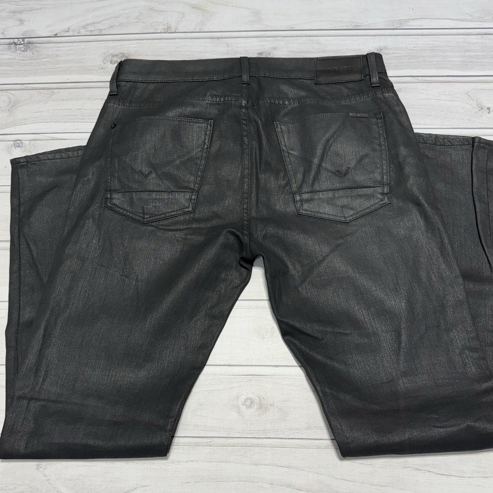 Hudson Jeans Mens 33x32 Black Dandy Slouchy Straight Stretch Made in USA M208DCW